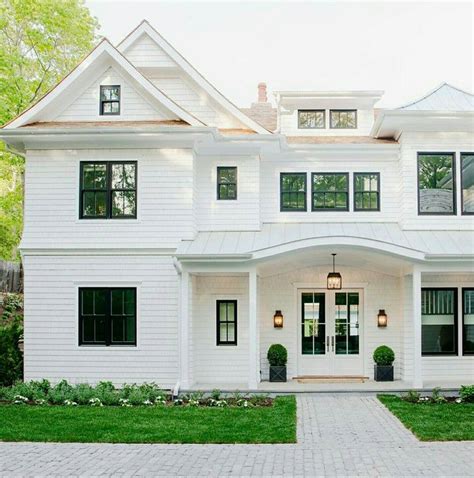 Here are some of our favorite exterior trim updates and we painted the brick white and used a custom black color on the trim. Copper trim | House exterior, Modern farmhouse exterior ...