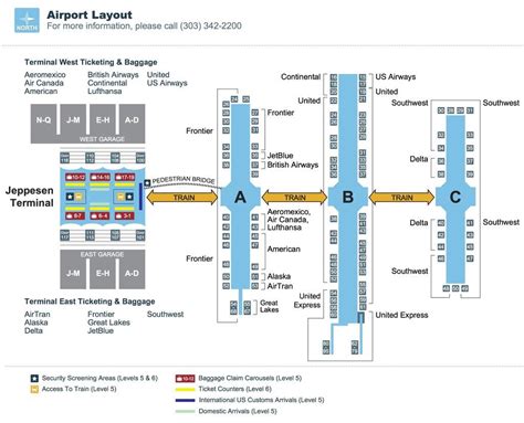 Denver Airport Terminal Map Dia Terminal Map Colorado Usa
