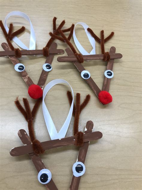 Reindeer Christmas Ornament With Popsicle Sticks Homishome