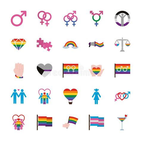 isolated lgtbi icon set vector design stock vector illustration of love lesbians 169646055