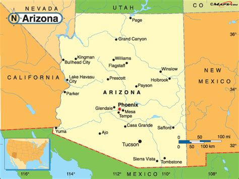 Mapa Politico Do Arizona