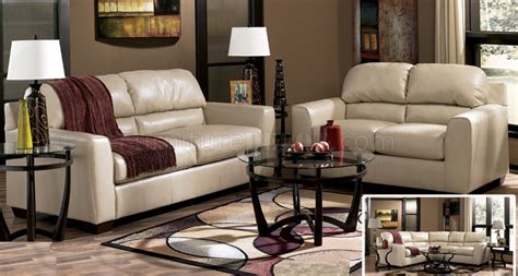 Taupe Color Leather Match Modern Sofa And Loveseat Set By Ashley 94203