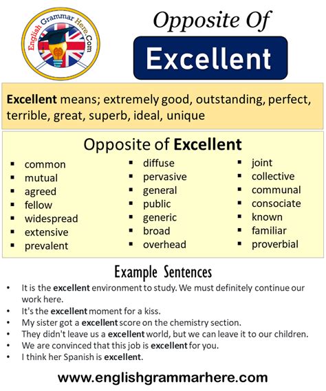Opposite Of Excellent Antonyms Of Excellent Meaning And Example