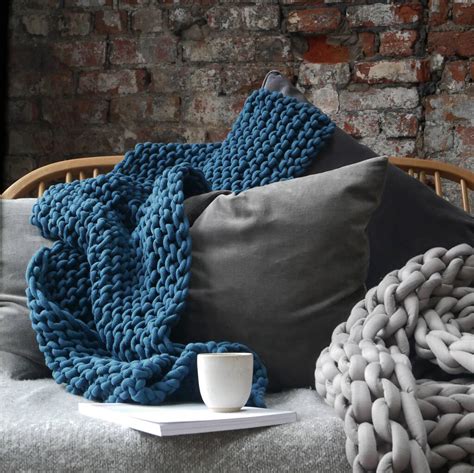 Super Chunky Knitted Blanket By Jessica Lee | notonthehighstreet.com