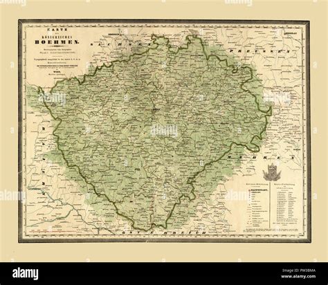 Mapa De Bohemia 1843 Fotografía De Stock Alamy