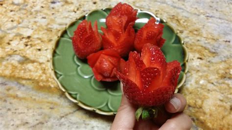 How To Make Flowers From Strawberries Youtube