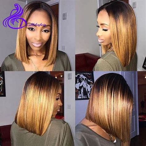 Try the short bob, which helps you save time effectively. Ombre Brazilian Virgin Human Hair Straight Short Hair Wigs ...