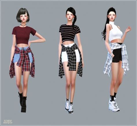 Sims4 Marigold Hot Pants With Shirts Sims 4 Downloads