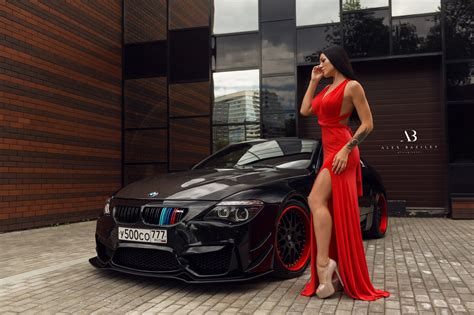 Wallpaper Tanned Red Dress Car Women Outdoors Alex Bazilev