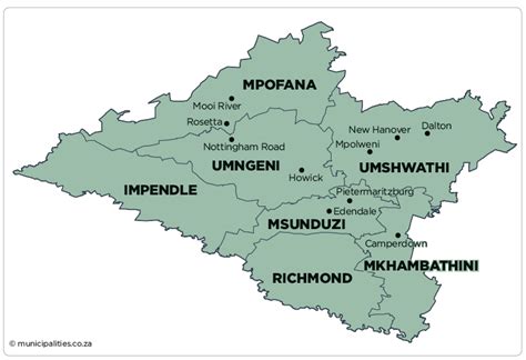 Umgungundlovu District Municipality Map