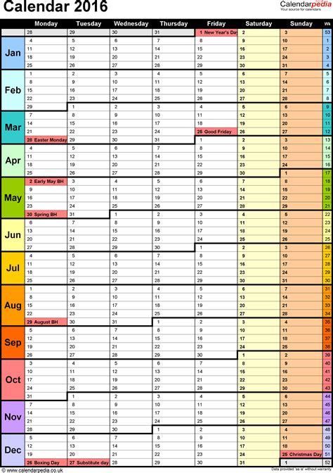 Calendar 2016 Uk 16 Free Printable Pdf Templates Event Calendar
