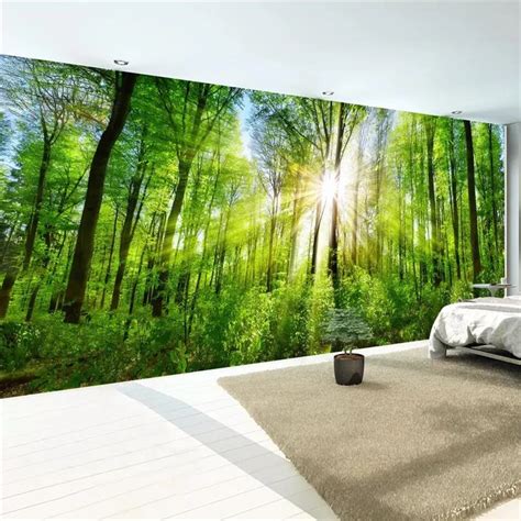 Beibehang Wallpaper Custom Mural Living Room Hd Forest Landscape
