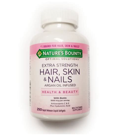 Natures Bounty Extra Strength Hair Skin Nails 250 Nos Multivitamins