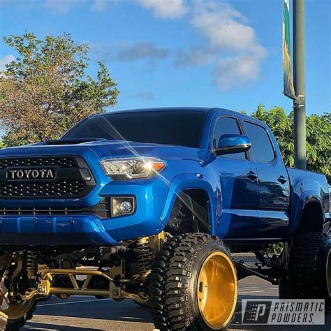 Lifted Toyota Tacoma Truck Powder Coated Rims In Transparent Gold