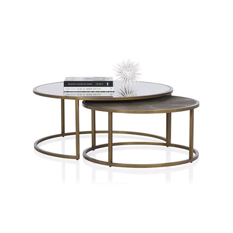 A resin faux shagreen table top in grey lends rich. Knox Round Nesting Coffee Tables (set of 2)
