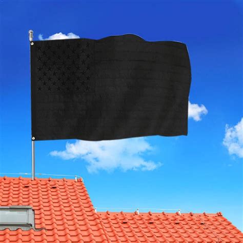 All Black American Flag 3x5 Ft Embroidered Pureus Flag Blackout