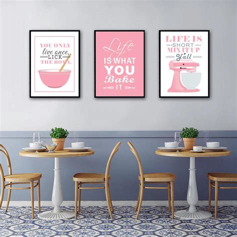 Life Is Short Mix It Up Kitchen Wall Art Stylish Nordic