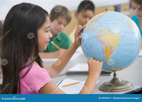 Elementary School Geography Class Stock Image Image Of Classroom