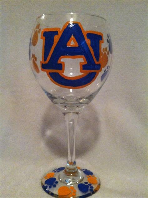 Items Similar To Auburn University Wine Glass Hand Painted On Etsy