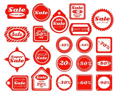 Collection Of Red Sale Stickers Stock Vector Illustration Of Business
