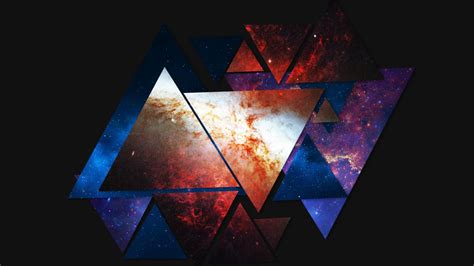 Star Triangle Triangles Symmetry Graphics Nebula Abstract 4k