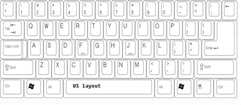 Standard Windows Keyboard Layout