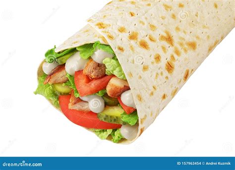 Wrap Sandwich Isolated On White Background Stock Photo Image Of
