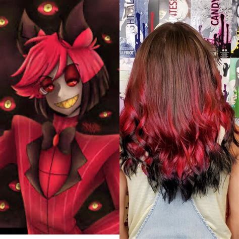 pulpriothair red black ombré hair alastor cosplay inspiration pulpriot