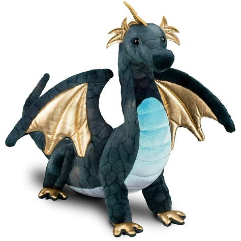 Aragon Navy Dragon Plush Toy Stuffed Animal By Douglas