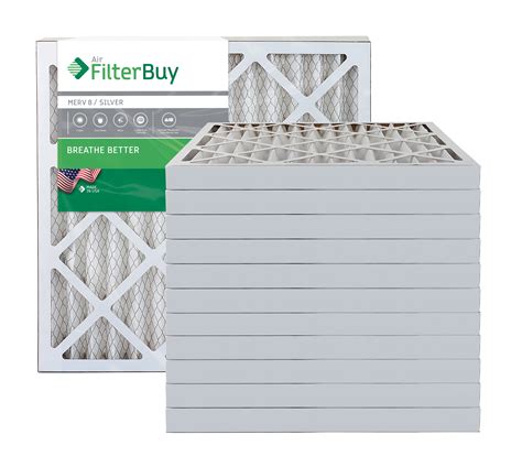 Filterbuy 24x24x2 Merv 8 Pleated Ac Furnace Air Filter Pack Of 12