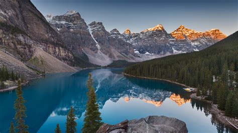 Moraine Lake Wallpaper 4k Landscape Sunrise Mountains