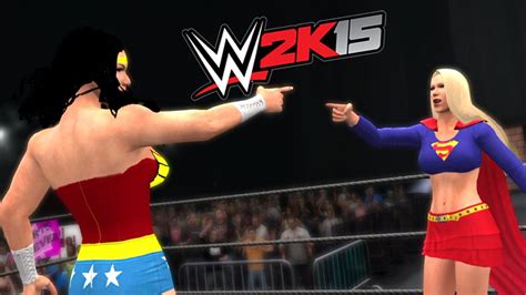 Wonder Woman Vs Supergirl Epic Battle Wwe 2k15 Youtube