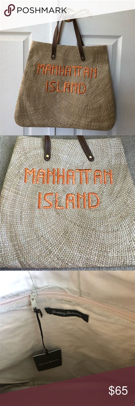 Summer women rattan bag shoulder crossbody bags beach straw bag travel handbags. Tommy Bahama Woven Beach Bag with leather handles ...