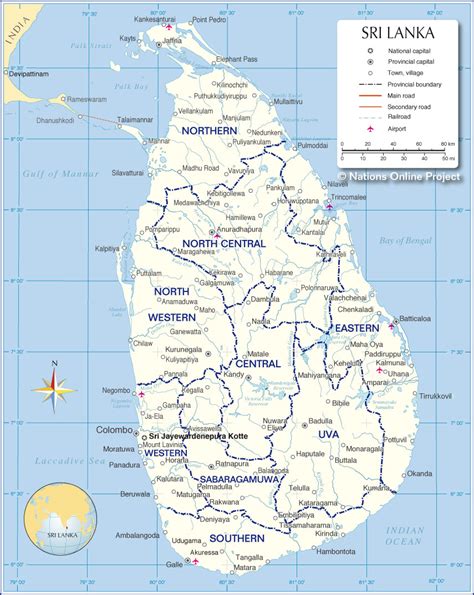 Map Of Sri Lanka With Provinces