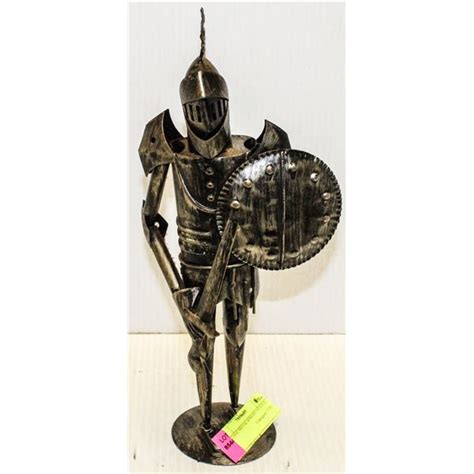 Vintage Metal Knight Statue