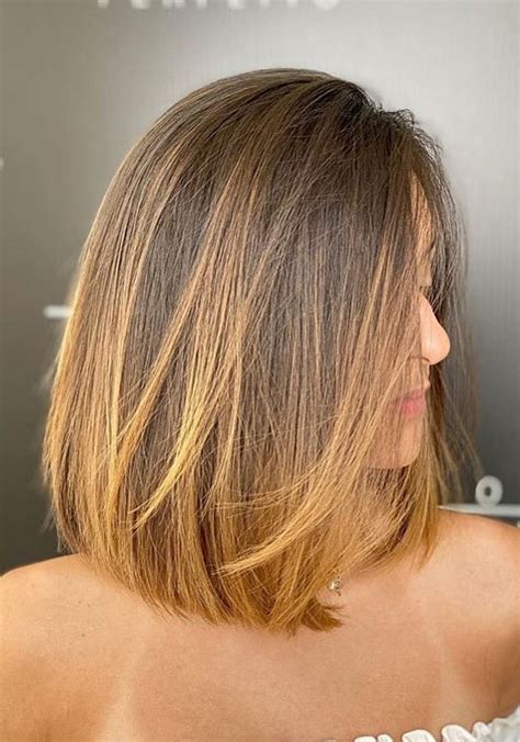 55 Spring Hair Color Ideas And Styles For 2021 Warm Caramel Lob Haircut