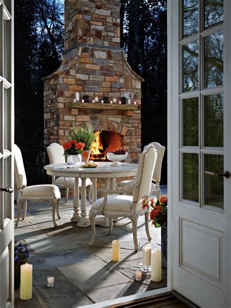 Outdoor Fireplace And Formal Dining Set Hgtv