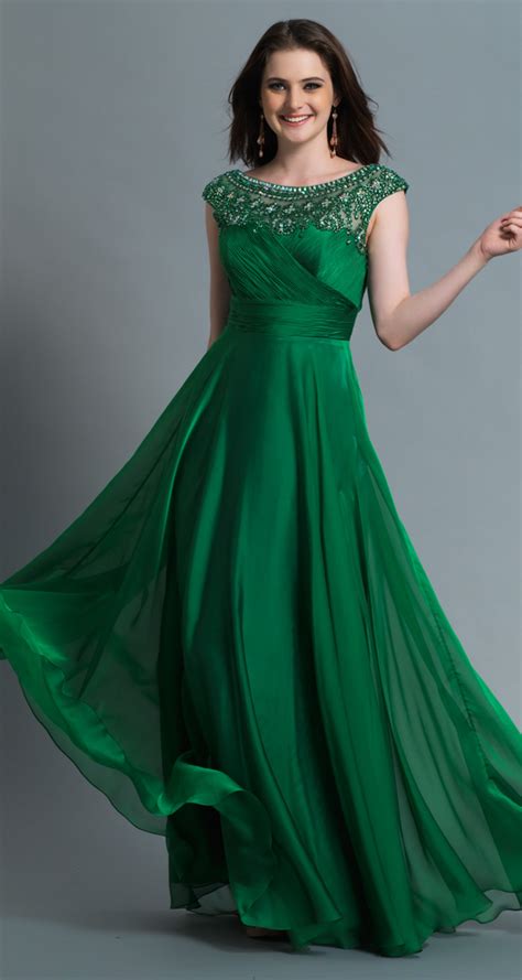 Green Prom Dress Long Style Jeans