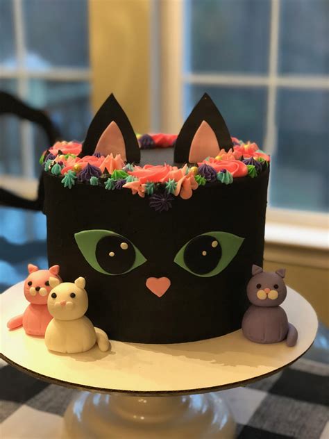 Black Cat Cake Birthday Cake For Cat Cat Cake Animal Cakes