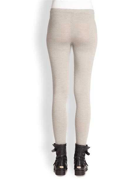 Lyst Donna Karan Stretch Cashmere Knit Leggings In Gray