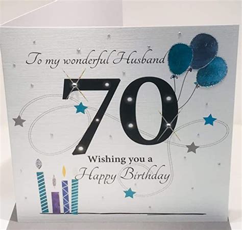 Large Happy 70th Birthday Card For Husband 825 X 825 Inches Amazon