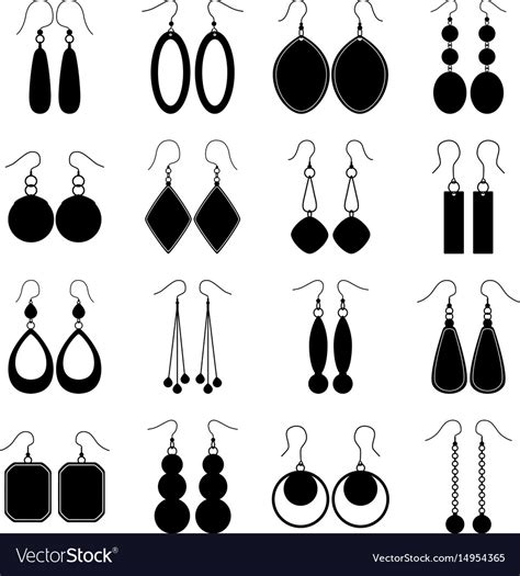 Set Of Earrings Royalty Free Vector Image Vectorstock