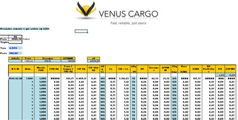 Planilha De Rateio Da Nota Fiscal NF Blog Venus Cargo