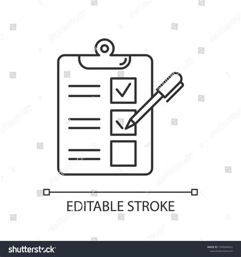 Survey Questionnaire Form Linear Icon Checklist Stock Vector Royalty