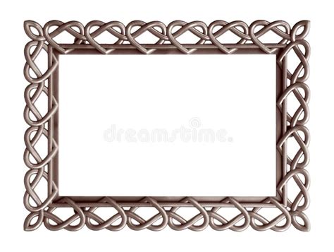 Golden Heart Frame For Paintings Mirrors Or Photo Isolated On White