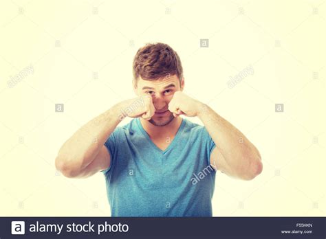 Young Man Crying Stock Photo Alamy