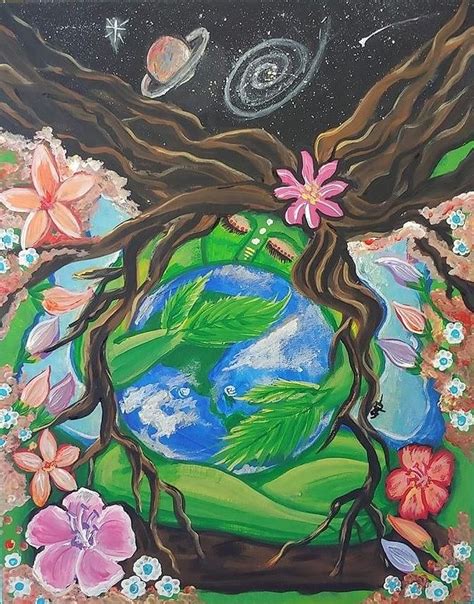 Mother Earth Painting Gaia By Shanae Mother Earth Drawing Save Earth