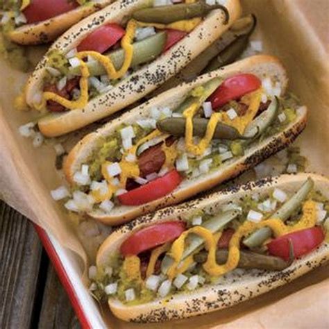 Chicago Style Hot Dogs Recipe Lunch And Snacks With Beef Hot Dog Rolls