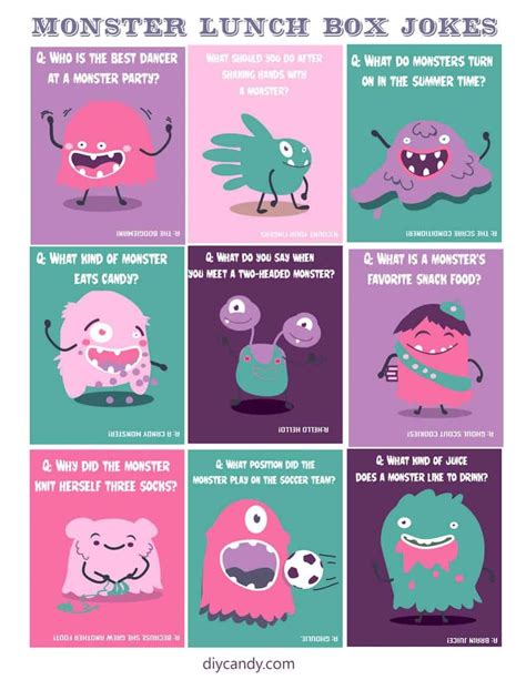you ll love these cute free printable monster themed lunch box jokes this is an easy idea to