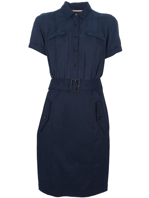 Burberry Brit Belted Shirt Dress In Blue Lyst